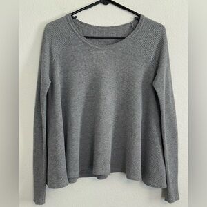 Free People Thermal Waffle Knit Long Sleeve Light Gray